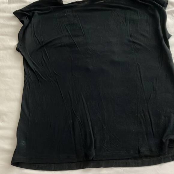 BANANA REPUBLIC Factory black ruffle front t-shirt blouse top Size L - Picture 6 of 6